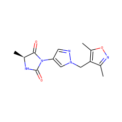 Cc1noc(C)c1Cn1cc(N2C(=O)N[C@@H](C)C2=O)cn1 ZINC000115731521
