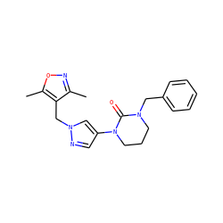 Cc1noc(C)c1Cn1cc(N2CCCN(Cc3ccccc3)C2=O)cn1 ZINC000115732120