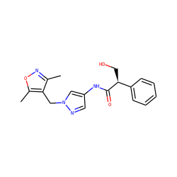 Cc1noc(C)c1Cn1cc(NC(=O)[C@@H](CO)c2ccccc2)cn1 ZINC000115730778