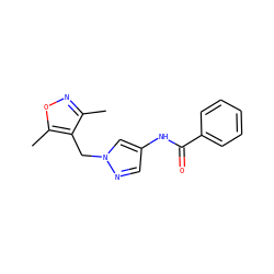 Cc1noc(C)c1Cn1cc(NC(=O)c2ccccc2)cn1 ZINC000115731469