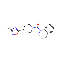 Cc1noc(C2CCN(C(=O)N3CCCc4ccccc43)CC2)n1 ZINC000071317830