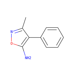 Cc1noc(N)c1-c1ccccc1 ZINC000001235126