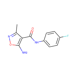Cc1noc(N)c1C(=O)Nc1ccc(F)cc1 ZINC000001075991