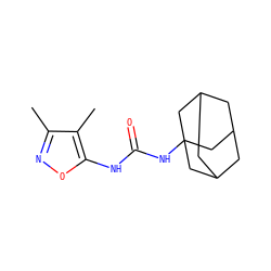 Cc1noc(NC(=O)NC23CC4CC(CC(C4)C2)C3)c1C ZINC000096271175