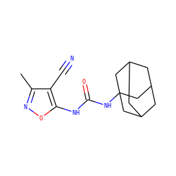 Cc1noc(NC(=O)NC23CC4CC(CC(C4)C2)C3)c1C#N ZINC000096271176