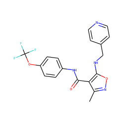 Cc1noc(NCc2ccncc2)c1C(=O)Nc1ccc(OC(F)(F)F)cc1 ZINC000028890073