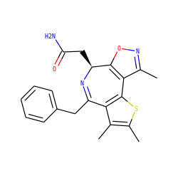 Cc1noc2c1-c1sc(C)c(C)c1C(Cc1ccccc1)=N[C@H]2CC(N)=O ZINC000096284472