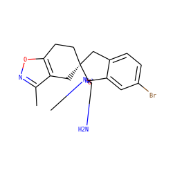 Cc1noc2c1C[C@]1(CC2)Cc2ccc(Br)cc2[C@@]12N=C(N)N(C)O2 ZINC000201223910
