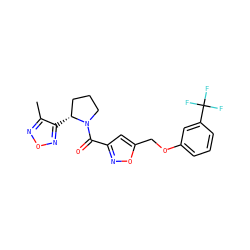 Cc1nonc1[C@@H]1CCCN1C(=O)c1cc(COc2cccc(C(F)(F)F)c2)on1 ZINC000012203854