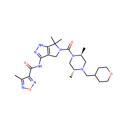 Cc1nonc1C(=O)Nc1n[nH]c2c1CN(C(=O)N1C[C@@H](C)N(CC3CCOCC3)C[C@@H]1C)C2(C)C ZINC000114182426