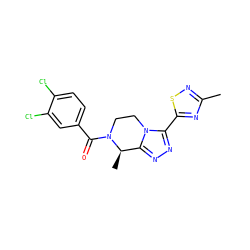 Cc1nsc(-c2nnc3n2CCN(C(=O)c2ccc(Cl)c(Cl)c2)[C@@H]3C)n1 ZINC000218807308