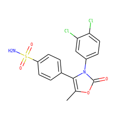 Cc1oc(=O)n(-c2ccc(Cl)c(Cl)c2)c1-c1ccc(S(N)(=O)=O)cc1 ZINC000013803977