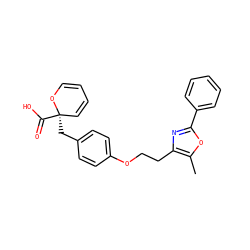 Cc1oc(-c2ccccc2)nc1CCOc1ccc(C[C@@]2(C(=O)O)C=CC=CO2)cc1 ZINC000103178215