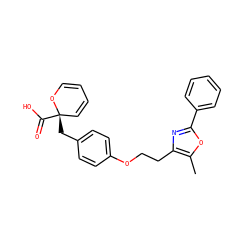 Cc1oc(-c2ccccc2)nc1CCOc1ccc(C[C@]2(C(=O)O)C=CC=CO2)cc1 ZINC000103178204