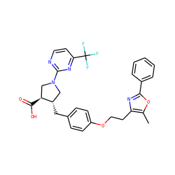 Cc1oc(-c2ccccc2)nc1CCOc1ccc(C[C@H]2CN(c3nccc(C(F)(F)F)n3)C[C@@H]2C(=O)O)cc1 ZINC000200626157