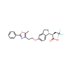 Cc1oc(-c2ccccc2)nc1CCOc1ccc2c(c1)CC[C@@H]2[C@@H](CC(F)(F)F)C(=O)O ZINC000028566324