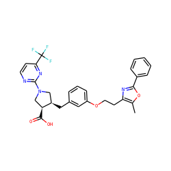 Cc1oc(-c2ccccc2)nc1CCOc1cccc(C[C@@H]2CN(c3nccc(C(F)(F)F)n3)C[C@@H]2C(=O)O)c1 ZINC000200608568