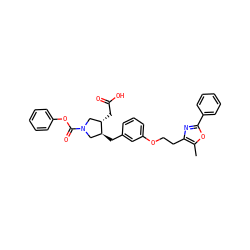 Cc1oc(-c2ccccc2)nc1CCOc1cccc(C[C@H]2CN(C(=O)Oc3ccccc3)C[C@@H]2CC(=O)O)c1 ZINC000200607769