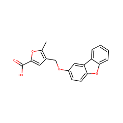 Cc1oc(C(=O)O)cc1COc1ccc2oc3ccccc3c2c1 ZINC000005090924