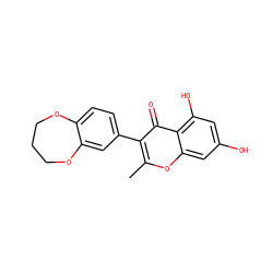 Cc1oc2cc(O)cc(O)c2c(=O)c1-c1ccc2c(c1)OCCCO2 ZINC000004282336