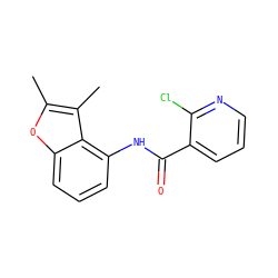 Cc1oc2cccc(NC(=O)c3cccnc3Cl)c2c1C ZINC000103187017