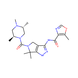 Cc1ocnc1C(=O)Nc1n[nH]c2c1CN(C(=O)N1C[C@@H](C)N(C)C[C@@H]1C)C2(C)C ZINC000114184601