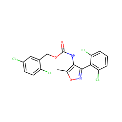 Cc1onc(-c2c(Cl)cccc2Cl)c1NC(=O)OCc1cc(Cl)ccc1Cl ZINC000059068895