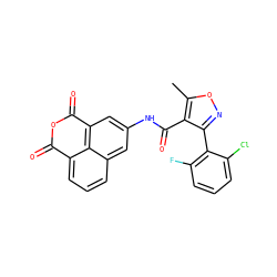 Cc1onc(-c2c(F)cccc2Cl)c1C(=O)Nc1cc2c3c(cccc3c1)C(=O)OC2=O ZINC000095581782