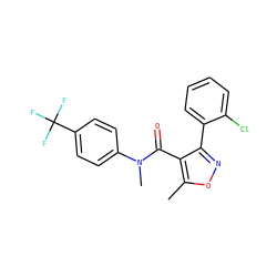 Cc1onc(-c2ccccc2Cl)c1C(=O)N(C)c1ccc(C(F)(F)F)cc1 ZINC000045366832