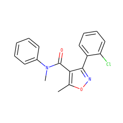 Cc1onc(-c2ccccc2Cl)c1C(=O)N(C)c1ccccc1 ZINC000000196249
