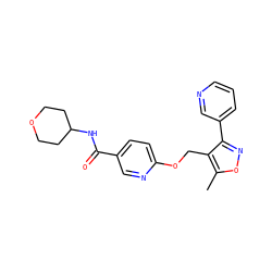 Cc1onc(-c2cccnc2)c1COc1ccc(C(=O)NC2CCOCC2)cn1 ZINC000142537677