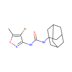 Cc1onc(NC(=O)NC23CC4CC(CC(C4)C2)C3)c1Br ZINC000096271180