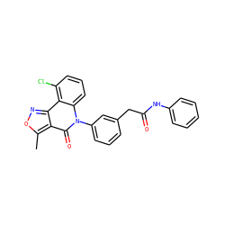 Cc1onc2c1c(=O)n(-c1cccc(CC(=O)Nc3ccccc3)c1)c1cccc(Cl)c21 ZINC000013439781