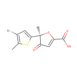 Cc1sc([C@@]2(C)OC(C(=O)O)=CC2=O)cc1Br ZINC000038151373