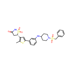 Cc1sc(-c2cccc(NC3CCN(S(=O)(=O)Cc4ccccc4)CC3)c2)cc1[C@@H]1CC(=O)NS1(=O)=O ZINC000049756760