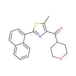 Cc1sc(-c2cccc3ccccc23)nc1C(=O)N1CCOCC1 ZINC001772631928