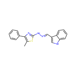 Cc1sc(N/N=C/c2c[nH]c3ccccc23)nc1-c1ccccc1 ZINC000040570760