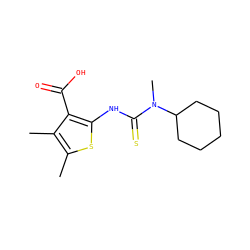Cc1sc(NC(=S)N(C)C2CCCCC2)c(C(=O)O)c1C ZINC000039092080