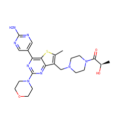 Cc1sc2c(-c3cnc(N)nc3)nc(N3CCOCC3)nc2c1CN1CCN(C(=O)[C@@H](C)O)CC1 ZINC000205717239