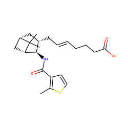 Cc1sccc1C(=O)N[C@@H]1[C@@H](C/C=C/CCCC(=O)O)C[C@H]2C[C@@H]1C2(C)C ZINC000026493558