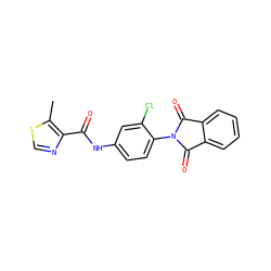 Cc1scnc1C(=O)Nc1ccc(N2C(=O)c3ccccc3C2=O)c(Cl)c1 ZINC000653714153