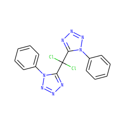 ClC(Cl)(c1nnnn1-c1ccccc1)c1nnnn1-c1ccccc1 ZINC000004320511