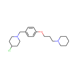 ClC1CCN(Cc2ccc(OCCCN3CCCCC3)cc2)CC1 ZINC000040892583