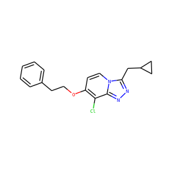 Clc1c(OCCc2ccccc2)ccn2c(CC3CC3)nnc12 ZINC001772635902