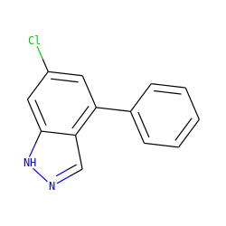 Clc1cc(-c2ccccc2)c2cn[nH]c2c1 ZINC000653854516