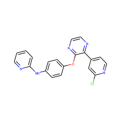 Clc1cc(-c2nccnc2Oc2ccc(Nc3ccccn3)cc2)ccn1 ZINC000148142808