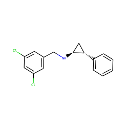 Clc1cc(Cl)cc(CN[C@H]2C[C@@H]2c2ccccc2)c1 ZINC000109940995