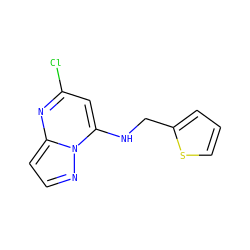 Clc1cc(NCc2cccs2)n2nccc2n1 ZINC000040913738