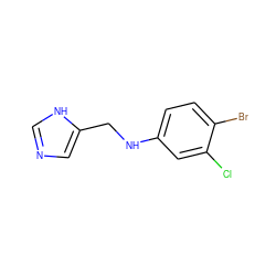Clc1cc(NCc2cnc[nH]2)ccc1Br ZINC000096177555