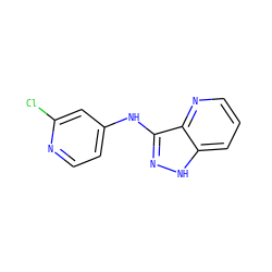 Clc1cc(Nc2n[nH]c3cccnc23)ccn1 ZINC000118719628